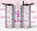I Am Survivor" 20oz Skinny Tumbler – Breast Cancer Awareness & Empowerment Gift