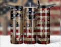 Distressed American Flag 20oz Stainless Steel Tumbler