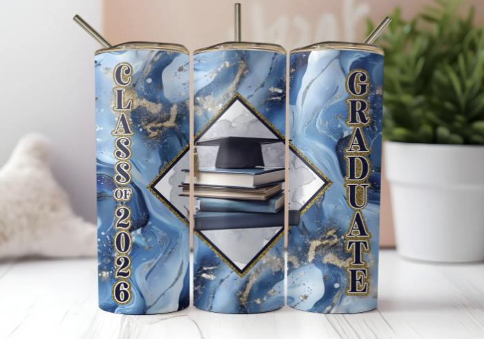 Class of 2026: Blue Marble Graduation Commemorative Tumbler