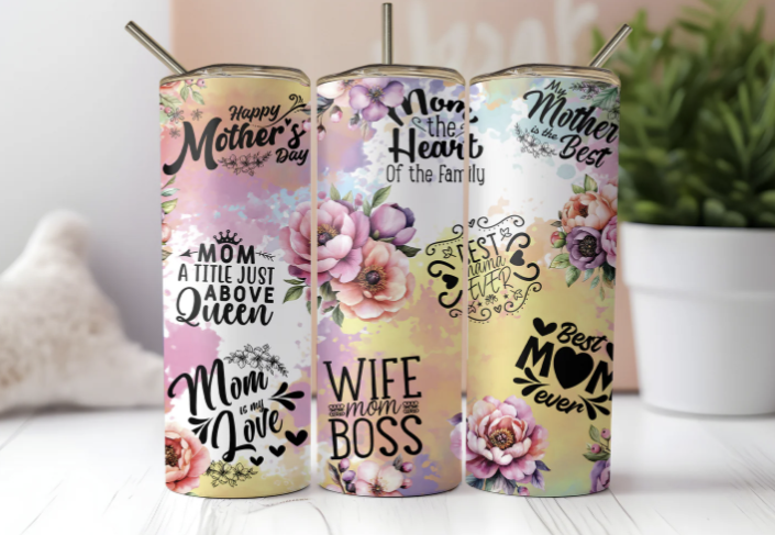 🌸 Floral Mother’s Day Multi-Quote 20oz Tumbler Wrap 🌸
